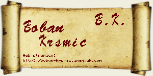 Boban Krsmić vizit kartica